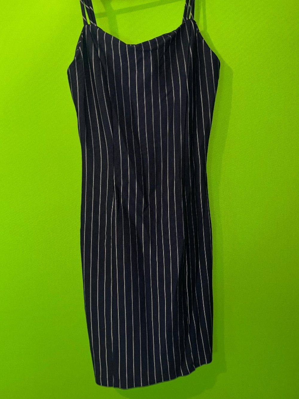 Cute Form Fitted Blue w/White Stripped Mini Dress